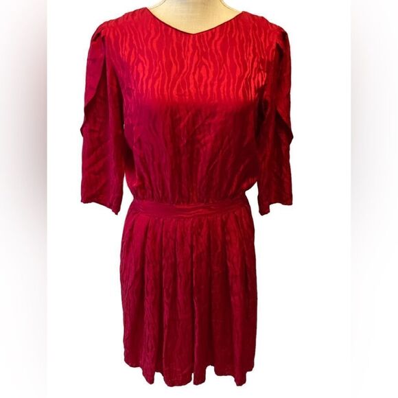 80’s Vintage Red Dress Small - Picture 1 of 6